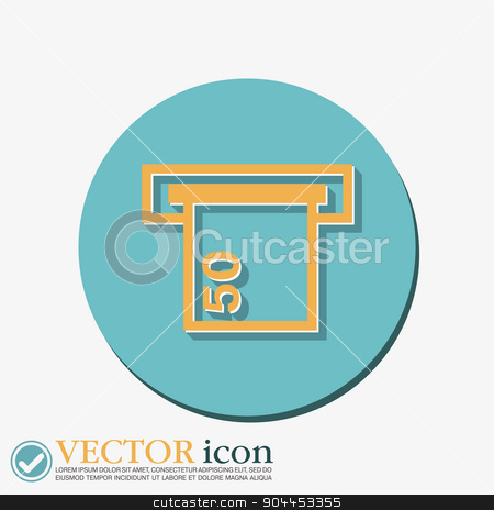 To use this stock image in your creative project, please select the size you need over to the right and click the "Add to Cart" button.
Your downloaded image will come with the Cutcaster watermark removed so don’t worry about the watermark you see on this page. money ATM. symbol issuing or receiving money from an ATM stock vector clipart, money ATM. symbol issuing or receiving money from an ATM. financial icon. money is given. by LittleCuckoo