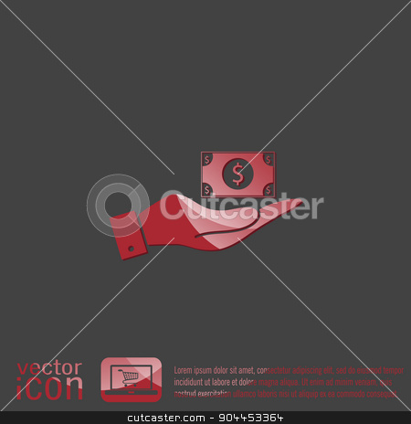 To use this stock image in your creative project, please select the size you need over to the right and click the "Add to Cart" button.
Your downloaded image will come with the Cutcaster watermark removed so don’t worry about the watermark you see on this page. hand holding a Dollar bill. symbol of money stock vector clipart, hand holding a Dollar bill. symbol of money by LittleCuckoo