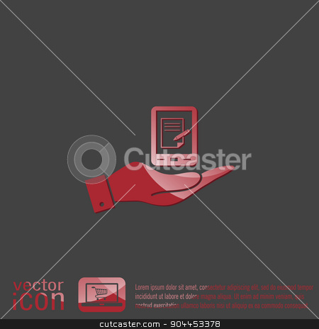 To use this stock image in your creative project, please select the size you need over to the right and click the "Add to Cart" button.
Your downloaded image will come with the Cutcaster watermark removed so don’t worry about the watermark you see on this page. hand holding a tablet pad with sheet of paper. stock vector clipart, hand holding a tablet pad with sheet of paper. by LittleCuckoo