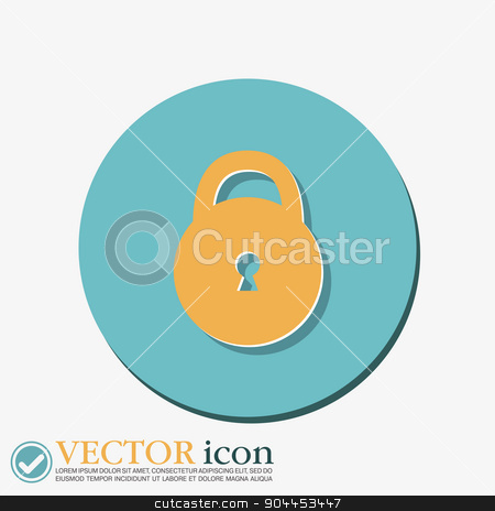 To use this stock image in your creative project, please select the size you need over to the right and click the "Add to Cart" button.
Your downloaded image will come with the Cutcaster watermark removed so don’t worry about the watermark you see on this page. padlock icon stock vector clipart, padlock symbol icon by LittleCuckoo
