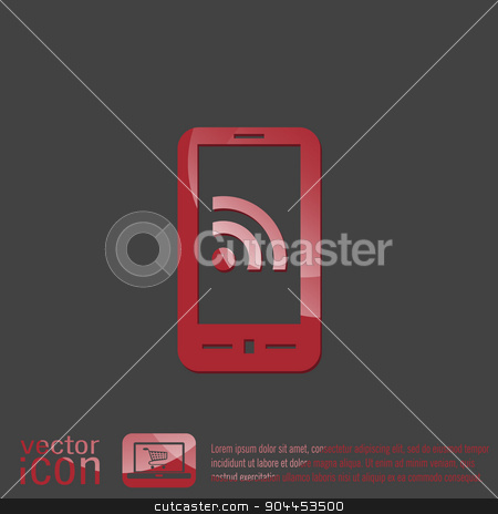 To use this stock image in your creative project, please select the size you need over to the right and click the "Add to Cart" button.
Your downloaded image will come with the Cutcaster watermark removed so don’t worry about the watermark you see on this page. smartphone with the symbol rss. stock vector clipart, smartphone with the symbol rss by LittleCuckoo