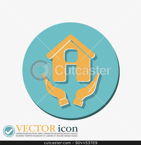 To use this stock image in your creative project, please select the size you need over to the right and click the "Add to Cart" button.
Your downloaded image will come with the Cutcaster watermark removed so don’t worry about the watermark you see on this page. hand holding a House icon. Home sign stock vector clipart, hand holding a House icon. Home sign by LittleCuckoo