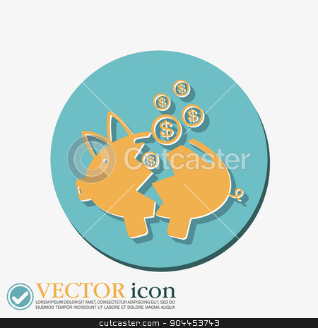 To use this stock image in your creative project, please select the size you need over to the right and click the "Add to Cart" button.
Your downloaded image will come with the Cutcaster watermark removed so don’t worry about the watermark you see on this page. broken piggy Bank icon stock vector clipart, broken piggy Bank icon by LittleCuckoo