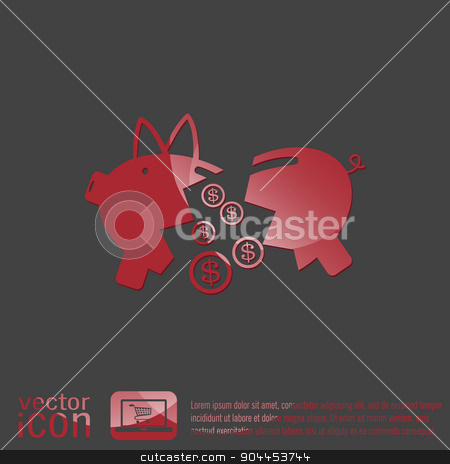 To use this stock image in your creative project, please select the size you need over to the right and click the "Add to Cart" button.
Your downloaded image will come with the Cutcaster watermark removed so don’t worry about the watermark you see on this page. broken piggy Bank icon stock vector clipart, broken piggy Bank icon by LittleCuckoo