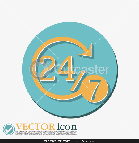 To use this stock image in your creative project, please select the size you need over to the right and click the "Add to Cart" button.
Your downloaded image will come with the Cutcaster watermark removed so don’t worry about the watermark you see on this page. character 24 7. open 24 hours a day and 7 days a week icons stock vector clipart, 24 7 icon. open 24 hours a day and 7 days a week icons by LittleCuckoo