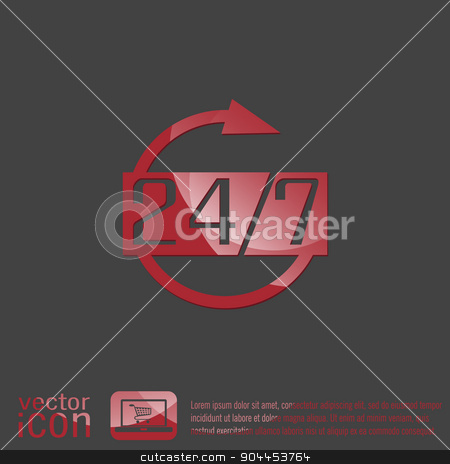 To use this stock image in your creative project, please select the size you need over to the right and click the "Add to Cart" button.
Your downloaded image will come with the Cutcaster watermark removed so don’t worry about the watermark you see on this page. character 24 7. open 24 hours a day and 7 days a week icons stock vector clipart, 24 7 icon. open 24 hours a day and 7 days a week icons by LittleCuckoo