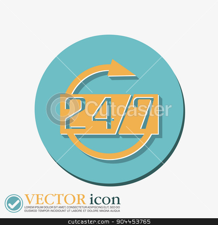 To use this stock image in your creative project, please select the size you need over to the right and click the "Add to Cart" button.
Your downloaded image will come with the Cutcaster watermark removed so don’t worry about the watermark you see on this page. character 24 7. open 24 hours a day and 7 days a week icons stock vector clipart, 24 7 icon. open 24 hours a day and 7 days a week icons by LittleCuckoo