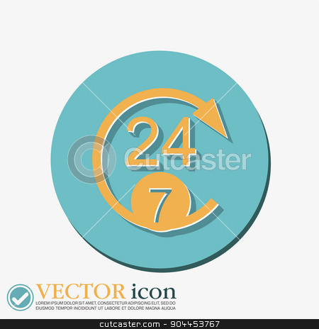To use this stock image in your creative project, please select the size you need over to the right and click the "Add to Cart" button.
Your downloaded image will come with the Cutcaster watermark removed so don’t worry about the watermark you see on this page. character 24 7. open 24 hours a day and 7 days a week icons stock vector clipart, 24 7 icon. open 24 hours a day and 7 days a week icons by LittleCuckoo