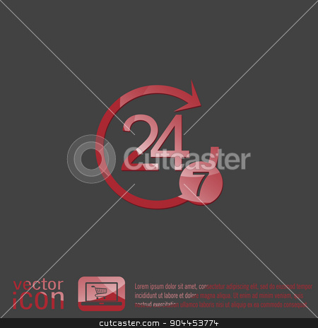To use this stock image in your creative project, please select the size you need over to the right and click the "Add to Cart" button.
Your downloaded image will come with the Cutcaster watermark removed so don’t worry about the watermark you see on this page. character 24 7. open 24 hours a day and 7 days a week icons stock vector clipart, 24 7 icon. open 24 hours a day and 7 days a week icons by LittleCuckoo