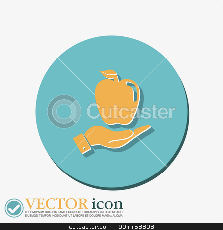 To use this stock image in your creative project, please select the size you need over to the right and click the "Add to Cart" button.
Your downloaded image will come with the Cutcaster watermark removed so don’t worry about the watermark you see on this page. Hand holding apple stock vector clipart, Hand holding apple by LittleCuckoo