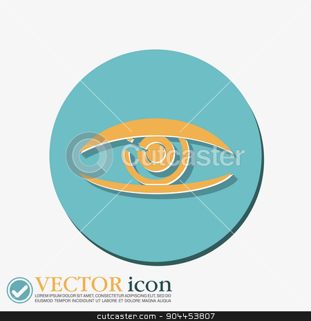 To use this stock image in your creative project, please select the size you need over to the right and click the "Add to Cart" button.
Your downloaded image will come with the Cutcaster watermark removed so don’t worry about the watermark you see on this page. Eye icon stock vector clipart, Eye icon by LittleCuckoo