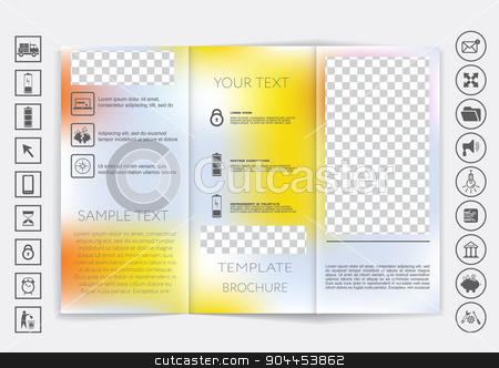 To use this stock image in your creative project, please select the size you need over to the right and click the "Add to Cart" button.
Your downloaded image will come with the Cutcaster watermark removed so don’t worry about the watermark you see on this page. Tri-Fold Brochure mock up vector design. Smooth unfocused bokeh background. stock vector clipart, Tri-Fold Brochure mock up vector design. Smooth unfocused bokeh background. Corporate Business Style by LittleCuckoo