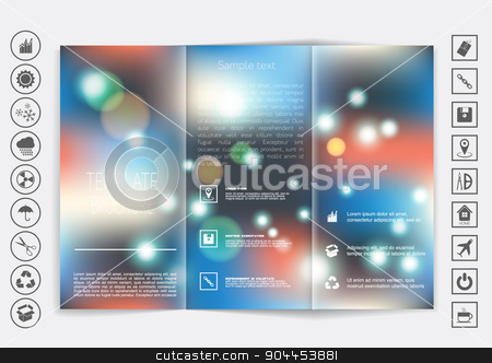 To use this stock image in your creative project, please select the size you need over to the right and click the "Add to Cart" button.
Your downloaded image will come with the Cutcaster watermark removed so don’t worry about the watermark you see on this page. Tri-Fold Brochure mock up vector design. Smooth unfocused bokeh background. stock vector clipart, Tri-Fold Brochure mock up vector design. Smooth unfocused bokeh background. Corporate Business Style by LittleCuckoo