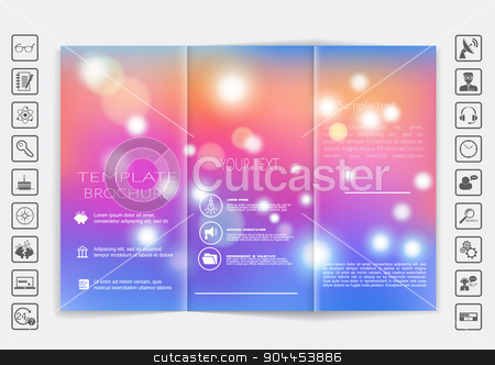To use this stock image in your creative project, please select the size you need over to the right and click the "Add to Cart" button.
Your downloaded image will come with the Cutcaster watermark removed so don’t worry about the watermark you see on this page. Tri-Fold Brochure mock up vector design. Smooth unfocused bokeh background. stock vector clipart, Tri-Fold Brochure mock up vector design. Smooth unfocused bokeh background. Corporate Business Style by LittleCuckoo