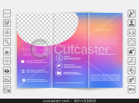 To use this stock image in your creative project, please select the size you need over to the right and click the "Add to Cart" button.
Your downloaded image will come with the Cutcaster watermark removed so don’t worry about the watermark you see on this page. Tri-Fold Brochure mock up vector design. Smooth unfocused bokeh background. stock vector clipart, Tri-Fold Brochure mock up vector design. Smooth unfocused bokeh background. Corporate Business Style by LittleCuckoo