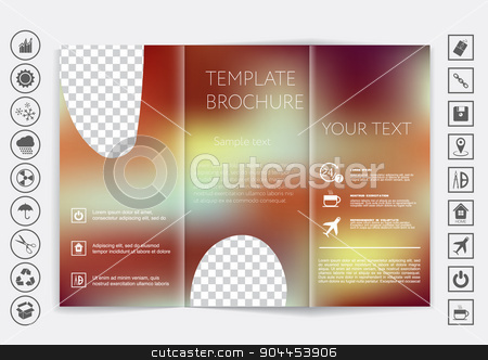 To use this stock image in your creative project, please select the size you need over to the right and click the "Add to Cart" button.
Your downloaded image will come with the Cutcaster watermark removed so don’t worry about the watermark you see on this page. Tri-Fold Brochure mock up vector design. Smooth unfocused bokeh background. stock vector clipart, Tri-Fold Brochure mock up vector design. Smooth unfocused bokeh background. Corporate Business Style by LittleCuckoo