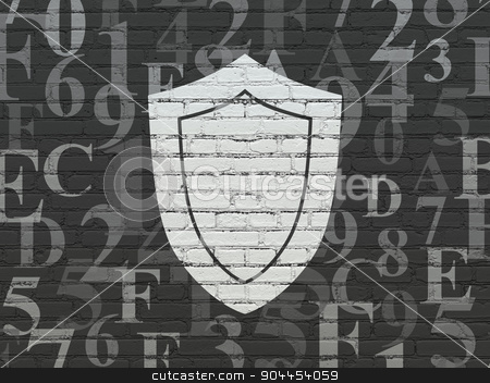 To use this stock image in your creative project, please select the size you need over to the right and click the "Add to Cart" button.
Your downloaded image will come with the Cutcaster watermark removed so don’t worry about the watermark you see on this page. Safety concept: Shield on wall background stock photo, Safety concept: Painted white Shield icon on Black Brick wall background with Hexadecimal Code by mkabakov