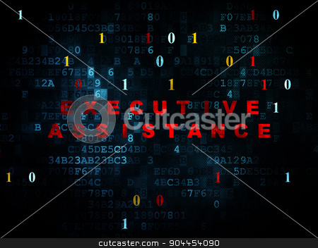To use this stock image in your creative project, please select the size you need over to the right and click the "Add to Cart" button.
Your downloaded image will come with the Cutcaster watermark removed so don’t worry about the watermark you see on this page. Finance concept: Executive Assistance on Digital background stock photo, Finance concept: Pixelated red text Executive Assistance on Digital wall background with Binary Code, 3d render by mkabakov