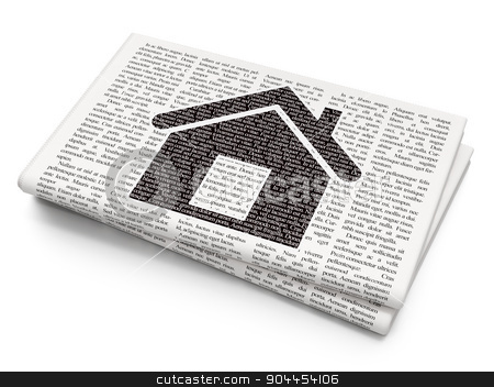 To use this stock image in your creative project, please select the size you need over to the right and click the "Add to Cart" button.
Your downloaded image will come with the Cutcaster watermark removed so don’t worry about the watermark you see on this page. Finance concept: Home on Newspaper background stock photo, Finance concept: Pixelated Home icon on Newspaper background, 3d render by mkabakov