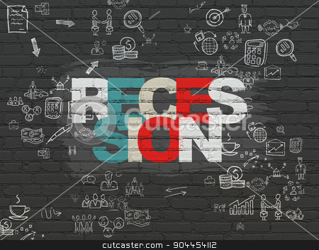 To use this stock image in your creative project, please select the size you need over to the right and click the "Add to Cart" button.
Your downloaded image will come with the Cutcaster watermark removed so don’t worry about the watermark you see on this page. Finance concept: Recession on wall background stock photo, Finance concept: Painted multicolor text Recession on Black Brick wall background with Scheme Of Hand Drawn Business Icons by mkabakov