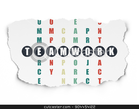 To use this stock image in your creative project, please select the size you need over to the right and click the "Add to Cart" button.
Your downloaded image will come with the Cutcaster watermark removed so don’t worry about the watermark you see on this page. Finance concept: word Teamwork in solving Crossword Puzzle stock photo, Finance concept: Painted black word Teamwork in solving Crossword Puzzle on Torn Paper background, 3d render by mkabakov
