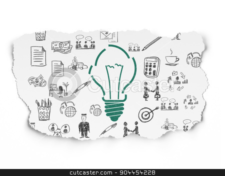 To use this stock image in your creative project, please select the size you need over to the right and click the "Add to Cart" button.
Your downloaded image will come with the Cutcaster watermark removed so don’t worry about the watermark you see on this page. Finance concept: Light Bulb on Torn Paper background stock photo, Finance concept: Painted green Light Bulb icon on Torn Paper background with Hand Drawn Business Icons, 3d render by mkabakov