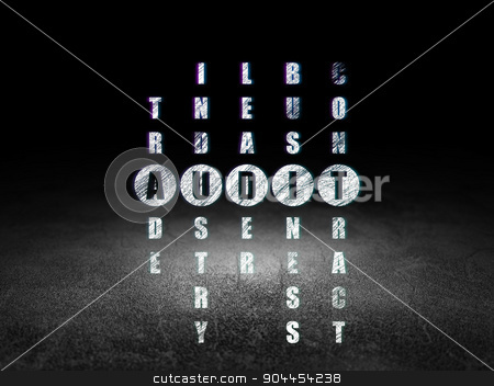 To use this stock image in your creative project, please select the size you need over to the right and click the "Add to Cart" button.
Your downloaded image will come with the Cutcaster watermark removed so don’t worry about the watermark you see on this page. Business concept: word Audit in solving Crossword Puzzle stock photo, Business concept: Glowing word Audit in solving Crossword Puzzle in grunge dark room with Dirty Floor, black background by mkabakov