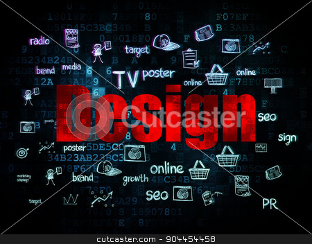 To use this stock image in your creative project, please select the size you need over to the right and click the "Add to Cart" button.
Your downloaded image will come with the Cutcaster watermark removed so don’t worry about the watermark you see on this page. Advertising concept: Design on Digital background stock photo, Advertising concept: Pixelated red text Design on Digital background with Hand Drawn Marketing Icons, 3d render by mkabakov