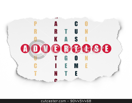 To use this stock image in your creative project, please select the size you need over to the right and click the "Add to Cart" button.
Your downloaded image will come with the Cutcaster watermark removed so don’t worry about the watermark you see on this page. Advertising concept: word Advertise in solving Crossword Puzzle stock photo, Advertising concept: Painted red word Advertise in solving Crossword Puzzle on Torn Paper background, 3d render by mkabakov