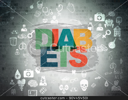 To use this stock image in your creative project, please select the size you need over to the right and click the "Add to Cart" button.
Your downloaded image will come with the Cutcaster watermark removed so don’t worry about the watermark you see on this page. Healthcare concept: Diabets on Digital Paper background stock photo, Healthcare concept: Painted multicolor text Diabets on Digital Paper background with Scheme Of Hand Drawn Medicine Icons by mkabakov