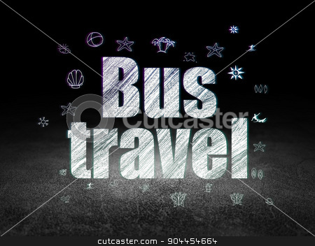 To use this stock image in your creative project, please select the size you need over to the right and click the "Add to Cart" button.
Your downloaded image will come with the Cutcaster watermark removed so don’t worry about the watermark you see on this page. Tourism concept: Bus Travel in grunge dark room stock photo, Tourism concept: Glowing text Bus Travel, Hand Drawn Vacation Icons in grunge dark room with Dirty Floor, black background by mkabakov