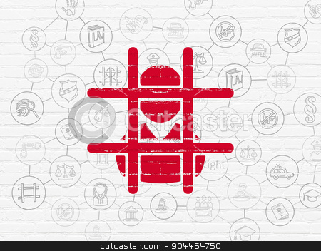 To use this stock image in your creative project, please select the size you need over to the right and click the "Add to Cart" button.
Your downloaded image will come with the Cutcaster watermark removed so don’t worry about the watermark you see on this page. Law concept: Criminal on wall background stock photo, Law concept: Painted red Criminal icon on White Brick wall background with Scheme Of Hand Drawn Law Icons by mkabakov