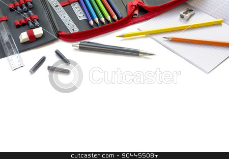 To use this stock image in your creative project, please select the size you need over to the right and click the "Add to Cart" button.
Your downloaded image will come with the Cutcaster watermark removed so don’t worry about the watermark you see on this page. supplies for school and office, isolated on white, edge backgrou stock photo, supplies for school and office, isolated on white, edge background with copy space also usable as a website header or banner by Maren Winter