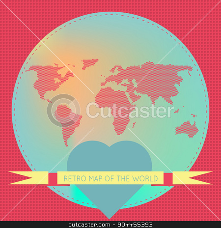 To use this stock image in your creative project, please select the size you need over to the right and click the "Add to Cart" button.
Your downloaded image will come with the Cutcaster watermark removed so don’t worry about the watermark you see on this page. Love the world. stock vector clipart, Vector background illustration of Earth made of hearts pattern. Retro vintage map of the world. For ui, web games, tablets, wallpapers, and patterns. by lemon5ky