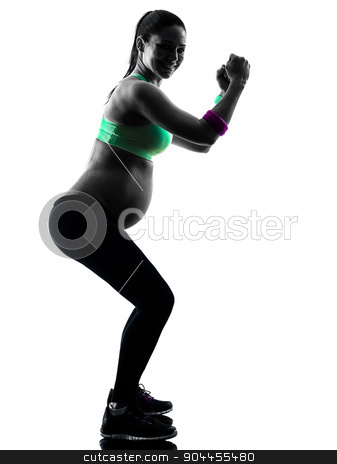 To use this stock image in your creative project, please select the size you need over to the right and click the "Add to Cart" button.
Your downloaded image will come with the Cutcaster watermark removed so don’t worry about the watermark you see on this page. pregnant woman fitness exercises silhouette stock photo, one caucasian pregnant woman exercising fitness exercises in silhouette studio isolated on white background by Ishadow