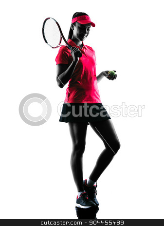 To use this stock image in your creative project, please select the size you need over to the right and click the "Add to Cart" button.
Your downloaded image will come with the Cutcaster watermark removed so don’t worry about the watermark you see on this page. woman tennis player sadness silhouette stock photo, one woman tennis player sadness in studio silhouette isolated on white background by Ishadow
