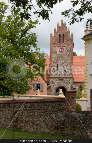 To use this stock image in your creative project, please select the size you need over to the right and click the "Add to Cart" button.
Your downloaded image will come with the Cutcaster watermark removed so don’t worry about the watermark you see on this page. Chruchtower of Liebenberg stock photo, Church tower on a grange in Liebenberg by Bernd Kröger