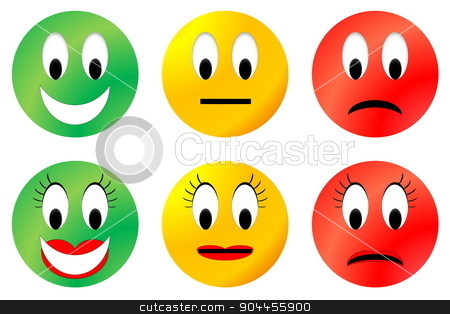 To use this stock image in your creative project, please select the size you need over to the right and click the "Add to Cart" button.
Your downloaded image will come with the Cutcaster watermark removed so don’t worry about the watermark you see on this page. Colorful smiley stock photo, Colorful happy, neutral and unhappy smiley, male and female by Elenarts