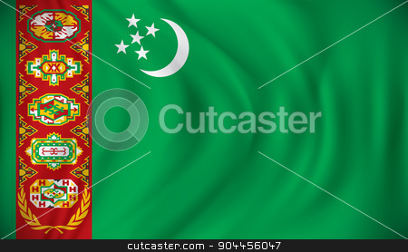 To use this stock image in your creative project, please select the size you need over to the right and click the "Add to Cart" button.
Your downloaded image will come with the Cutcaster watermark removed so don’t worry about the watermark you see on this page. Flag of Turkmenistan stock vector clipart, Flag of Turkmenistan - vector illustration by ojal_2