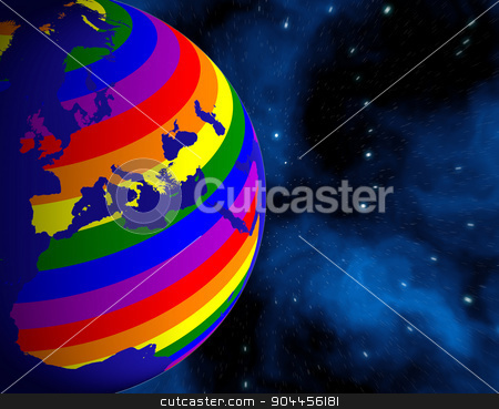 To use this stock image in your creative project, please select the size you need over to the right and click the "Add to Cart" button.
Your downloaded image will come with the Cutcaster watermark removed so don’t worry about the watermark you see on this page. Earth From Space. Continents Colored In LGBT Colors. Elements of this image furnished by NASA stock photo, 3D rendered image. Earth From Space. Continents Colored In LGBT Colors. by Maribor