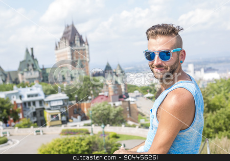 To use this stock image in your creative project, please select the size you need over to the right and click the "Add to Cart" button.
Your downloaded image will come with the Cutcaster watermark removed so don’t worry about the watermark you see on this page. Hipster men stock photo, A Hipster men on the street on a city by Louis-Paul St-Onge