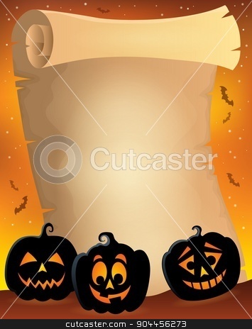 To use this stock image in your creative project, please select the size you need over to the right and click the "Add to Cart" button.
Your downloaded image will come with the Cutcaster watermark removed so don’t worry about the watermark you see on this page. Parchment with pumpkin silhouettes 2 stock vector clipart, Parchment with pumpkin silhouettes 2 - eps10 vector illustration. by Klara Viskova
