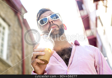 To use this stock image in your creative project, please select the size you need over to the right and click the "Add to Cart" button.
Your downloaded image will come with the Cutcaster watermark removed so don’t worry about the watermark you see on this page. Hipster men stock photo, A Hipster men on the street on a city by Louis-Paul St-Onge
