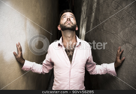 To use this stock image in your creative project, please select the size you need over to the right and click the "Add to Cart" button.
Your downloaded image will come with the Cutcaster watermark removed so don’t worry about the watermark you see on this page. Portrait of young, depressed man in pain stock photo, A Portrait of young, depressed man in pain by Louis-Paul St-Onge