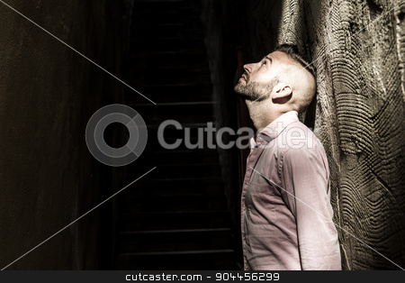 To use this stock image in your creative project, please select the size you need over to the right and click the "Add to Cart" button.
Your downloaded image will come with the Cutcaster watermark removed so don’t worry about the watermark you see on this page. Portrait of young, depressed man in pain stock photo, A Portrait of young, depressed man in pain by Louis-Paul St-Onge