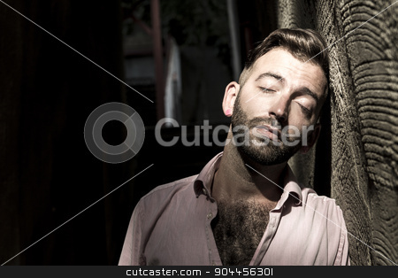 To use this stock image in your creative project, please select the size you need over to the right and click the "Add to Cart" button.
Your downloaded image will come with the Cutcaster watermark removed so don’t worry about the watermark you see on this page. Portrait of young, depressed man in pain stock photo, A Portrait of young, depressed man in pain by Louis-Paul St-Onge