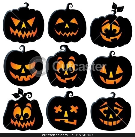 To use this stock image in your creative project, please select the size you need over to the right and click the "Add to Cart" button.
Your downloaded image will come with the Cutcaster watermark removed so don’t worry about the watermark you see on this page. Pumpkin silhouettes theme set 2 stock vector clipart, Pumpkin silhouettes theme set 2 - eps10 vector illustration. by Klara Viskova