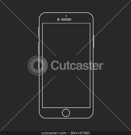 To use this stock image in your creative project, please select the size you need over to the right and click the "Add to Cart" button.
Your downloaded image will come with the Cutcaster watermark removed so don’t worry about the watermark you see on this page. Vector modern smartphone isolated on black stock vector clipart, Vector modern smartphone isolated on black background by petr zaika