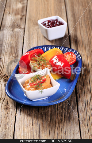 To use this stock image in your creative project, please select the size you need over to the right and click the "Add to Cart" button.
Your downloaded image will come with the Cutcaster watermark removed so don’t worry about the watermark you see on this page. Pan fried vegetables and vegetable puree stock photo, Pan fried vegetables and a dish of vegetable puree by Digifoodstock