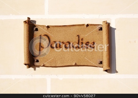 To use this stock image in your creative project, please select the size you need over to the right and click the "Add to Cart" button.
Your downloaded image will come with the Cutcaster watermark removed so don’t worry about the watermark you see on this page. Sign reading Paradise stock photo, Ceramic sign reading Paradise on a wall by Digifoodstock